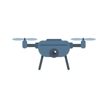 Modern quadcopter drone hovering with camera ready for flight Stock Illustration