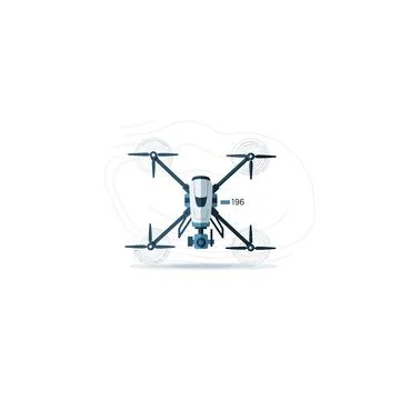 Modern quadcopter drone technical drawing illustration 库存插图