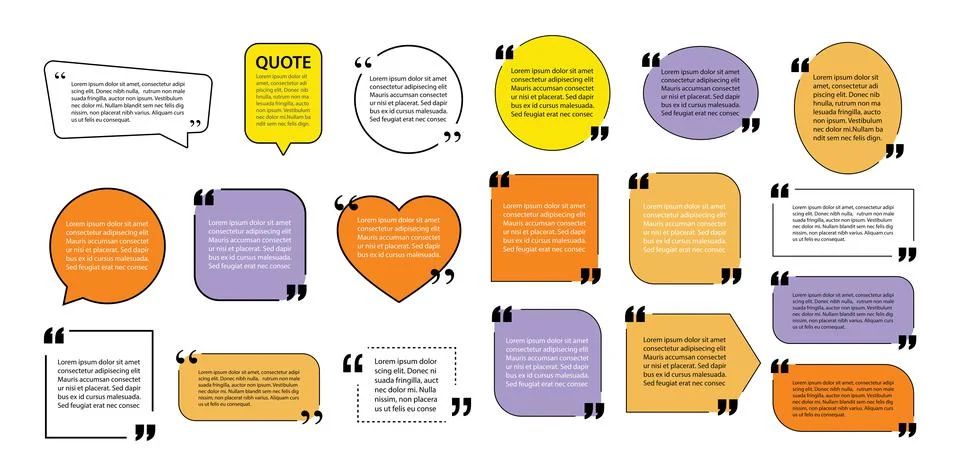 Modern quote box text template design elements. Stock Illustration