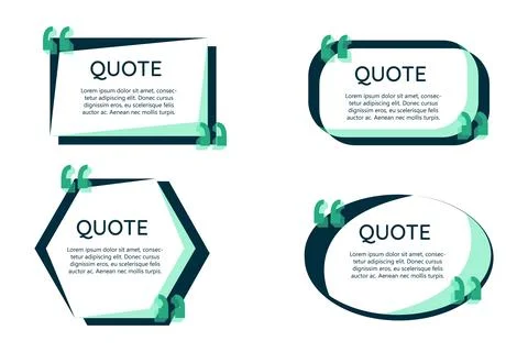 Modern Quote dark theme quote quotation speech comment bubble cloud banner Stock Illustration