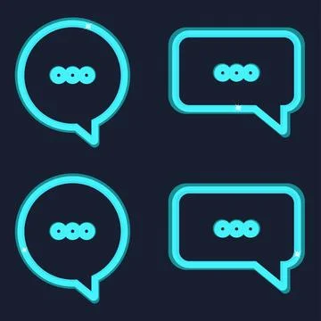 Modern Quote Speech Bubble Vector Set with Cyan Gradient Illustration