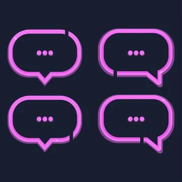 Modern Quote Speech Bubble Vector Set with Cyan Gradient Stock Illustration