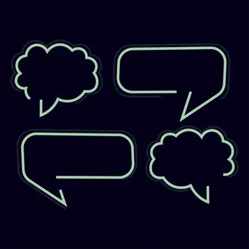 Modern Quote Speech Bubble Vector Set with Cyan Gradient Stock Illustration