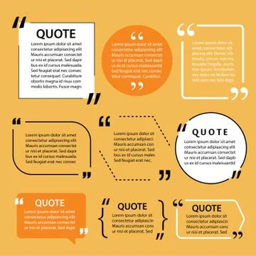 Modern quote text template design elements Stock Illustration