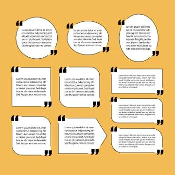Modern quote text template design elements Stock Illustration