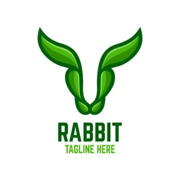 Modern rabbit logo Illustrazione stock