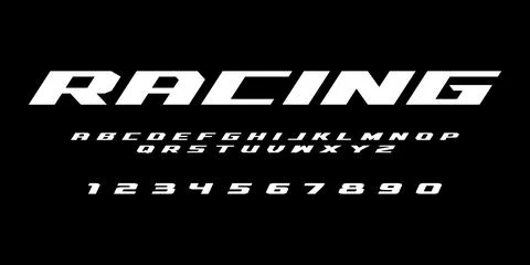 Modern Racing Lettering Vector - Sleek Performance Typography Stock Illustration