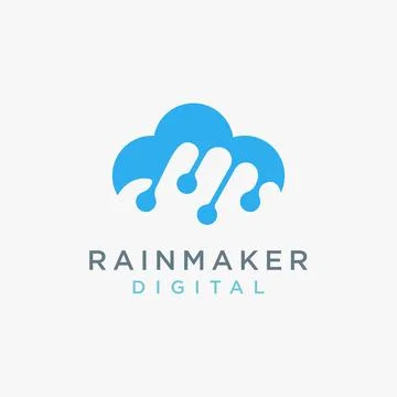 Modern Rain cloud link logo icon vector template on white background Illustrazione stock