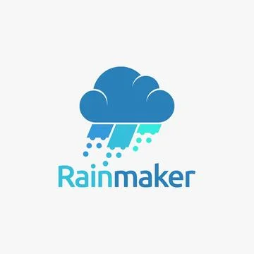Modern Rain cloud logo icon vector template on white background Stock Illustration