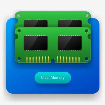Modern RAM Cleaner App Interface UI Design Stock Illustration