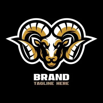 Modern ram head mascot logo. Vector illustration Stock Illustration