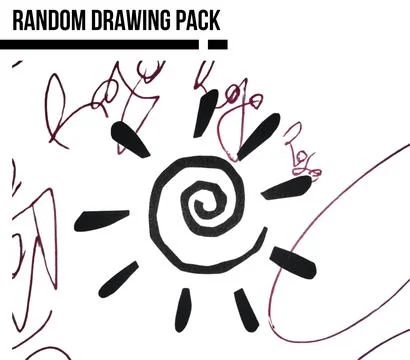 Modern Random Pack Drawings Inspired Multi Unique Texture Pack Shiny Blurry.. Stock Illustration