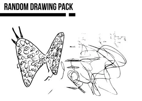 Modern Random Pack Drawings Inspired Multi Unique Texture Pack Shiny Blurry.. Illustrazione stock