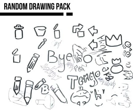 Modern Random Pack Drawings Inspired Multi Unique Texture Pack Shiny Blurry.. Illustrazione stock