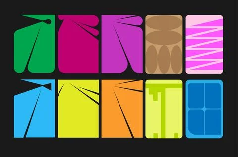 Modern Random Shapes - Creative Bold and Minimalism design Stock Illustration