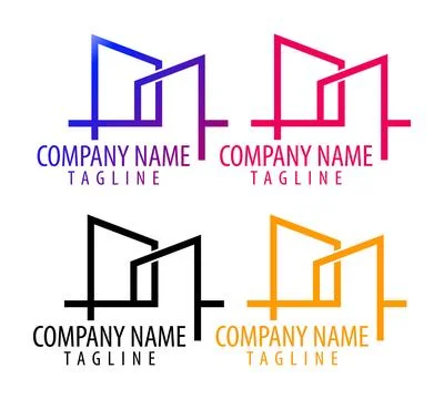 Modern Real Estate Logo Template Set  Minimal Business, Architecture and Pr.. Stock Illustration