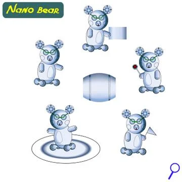 Modern realistic robots bears. Vector illustration. Cybernetic Stock Illustration