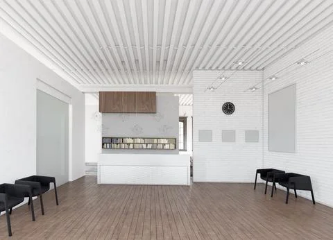 Modern reception area 3d Stock Illustration