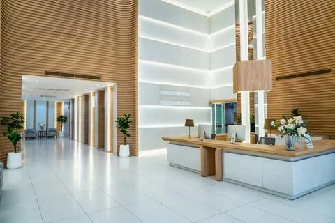 Modern reception lobby Stock Photos