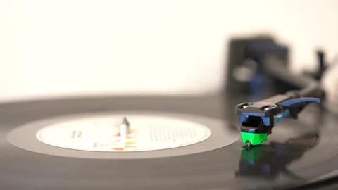 Modern record player playing a old black vynil record Stock Footage 201616989