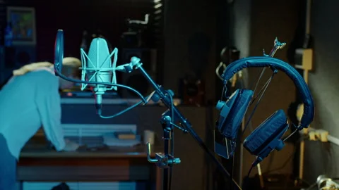 Modern Recording Studio Setup Video stock 312345497