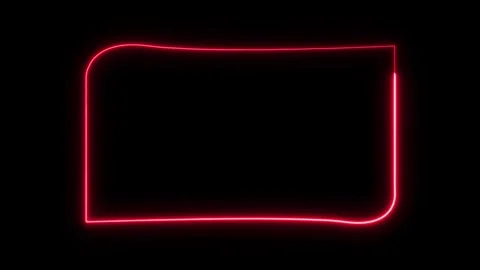 Modern rectangle border, Glowing Rectangle Frame Appears 4K animation. Stock Footage 321637026