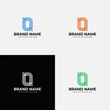 Modern rectangle creative modern line art style Initial letter o logo design  Stockillustratie