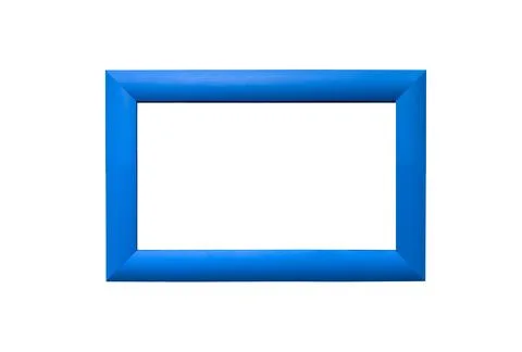Modern rectangular picture frame. Simple design with blue border, perfect for Stock Photos