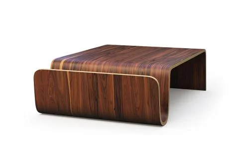 Modern rectangular wooden coffee table. 3d render Stock Illustration