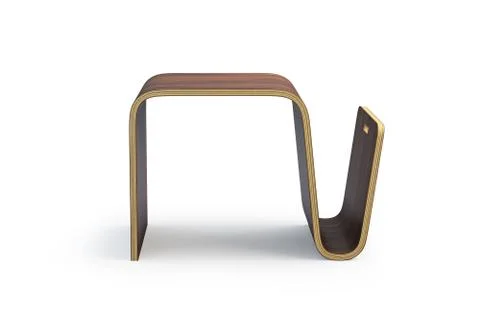 Modern rectangular wooden coffee table. 3d render Stock Illustration