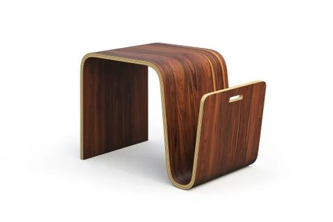 Modern rectangular wooden coffee table. 3d render Stock Illustration