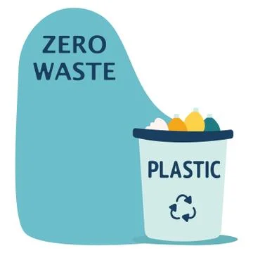 Modern Recycle Plastic Waste Garbage Bin And Trash Object Illustration Set Stock Illustration