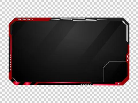 Modern red and gray tech overlay stream gamer template screen isolated Stock Illustration