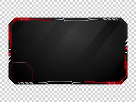 Modern red and gray tech overlay stream gamer template screen vector Stock Illustration