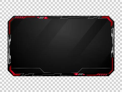 Modern red and gray tech overlay stream gamer template screen concept Stock Illustration