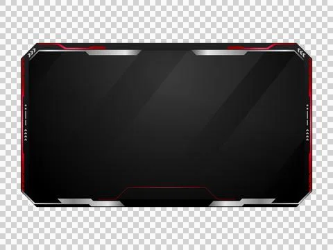 Modern red and gray tech overlay stream gamer template screen design Stock Illustration