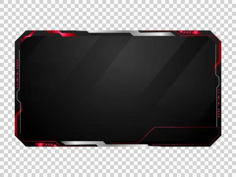 Modern red and gray tech overlay stream gamer template screen graphic Stock Illustration