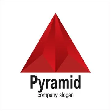 Modern Red Arrow Geometric Polygon Triangle Pyramid Logo Symbol Illustrazione stock
