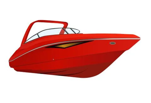 Modern red boat Stock Illustration
