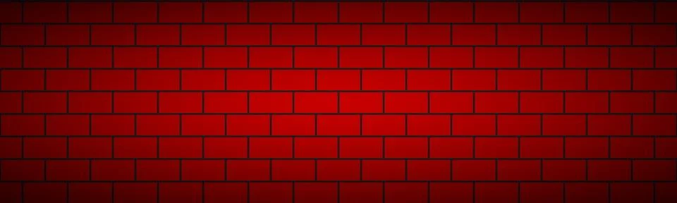 Modern red brick pattern header. Vector tile pattern banner Stock Illustration