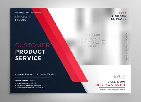 Modern red business presentation flyer template Stock Illustration