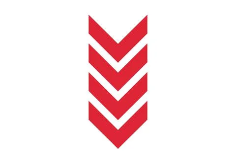 Modern Red Chevron Arrow Pointing Down Pattern Stock Illustration