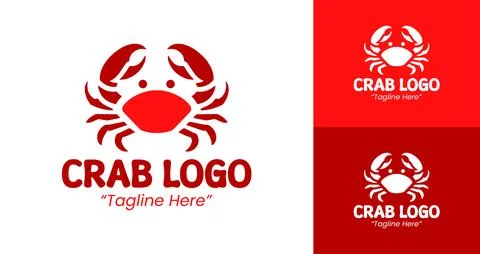 Modern Red Crab Logo for Creative Branding Stock Illustration