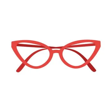Modern red eyeglasses frame vector illustration isolated on white background Stock Illustration
