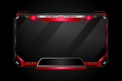 Modern red game overlay stream panel design Stock Illustration