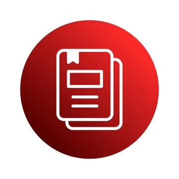 Modern red graphic icon of document pages illustration depicting informatio.. 库存插图