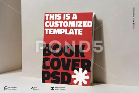 Modern red hard book cover mockup PSD 模板