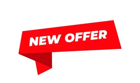 Modern red label with text New offer, designed for sales, discounts, and online Stockillustratie