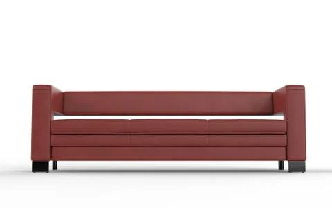 Modern red leather sofa Stock Illustration