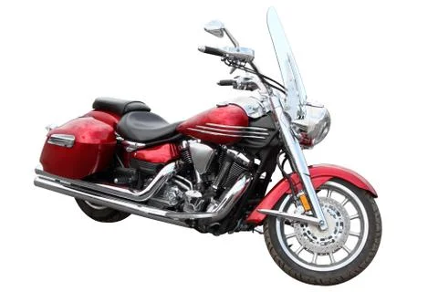 Modern red motorcycle. Stock Photos